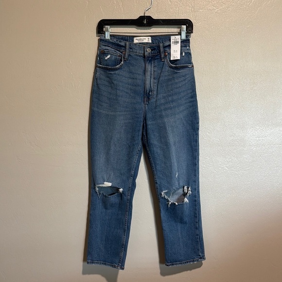 Abercrombie & Fitch ankle straight, high-rise denim jeans size 2 - Picture 1 of 11